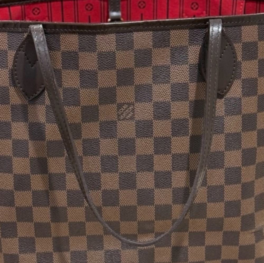 Louis Vuitton LV Damier Ebene N40599 Neverfull MM In GREAT Condition Cherry Red - Picture 9 of 16